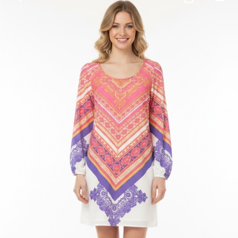 Peach Love California Small boho paisley dress